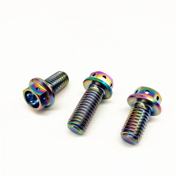 改裝摩托用M8x20/25/30等法蘭頭外六角鈦螺絲圖3