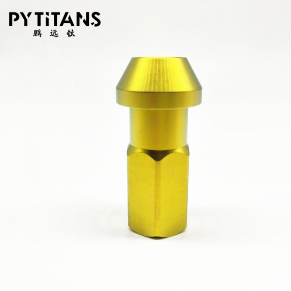 【廠家直銷】鈦合金汽車輪轂螺母 金色 彩虹色汽車螺母圖3