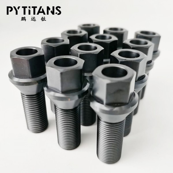 新品銷售 鈦合金螺栓 寶馬奔馳汽車用輪轂黑色圖2