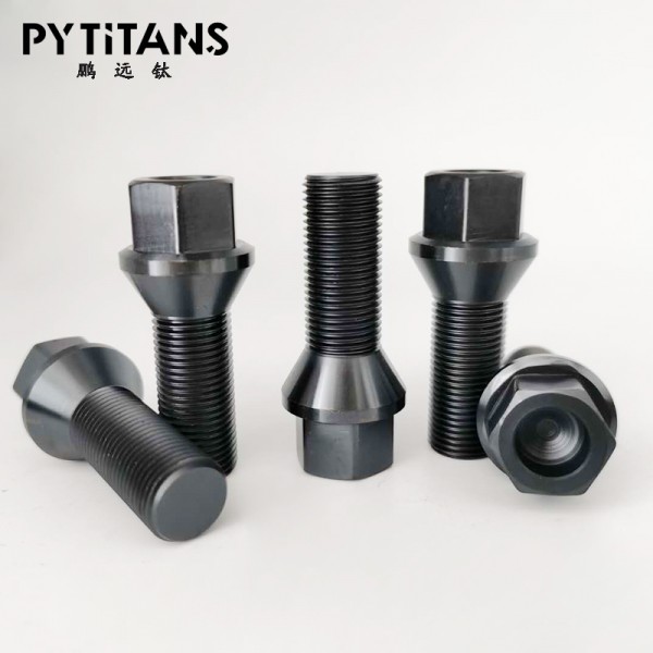 新品銷售 鈦合金螺栓 寶馬奔馳汽車用輪轂黑色圖3
