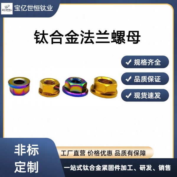 钛合金法兰螺母自行车摩托车配件螺母/厂家来样加工定制