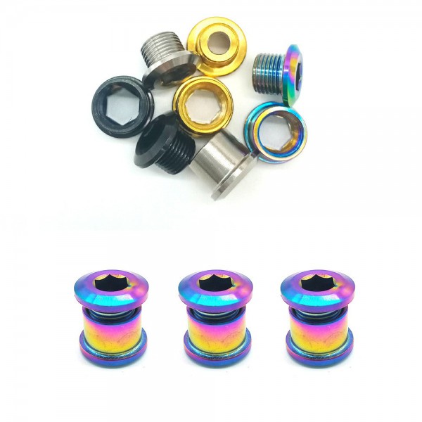 6.5MM山地小輪自行車TC4鈦合金單盤盤釘螺絲/牙盤固定對鎖圖3