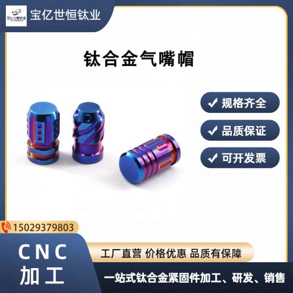 汽车摩托车烧钛气嘴帽越野车电动车自行车气嘴盖钛合金气嘴芯帽